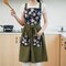 Vintage Pinafore Apron Dress for Women with Pockets Cute Floral Chef Aprons for Kitchen Cooking Baking Gardening (Olive Green)